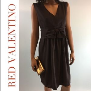 NWT Red Valentino Abiti Donna wool blend dress 44 US 6 Sleeveless Waist Bow